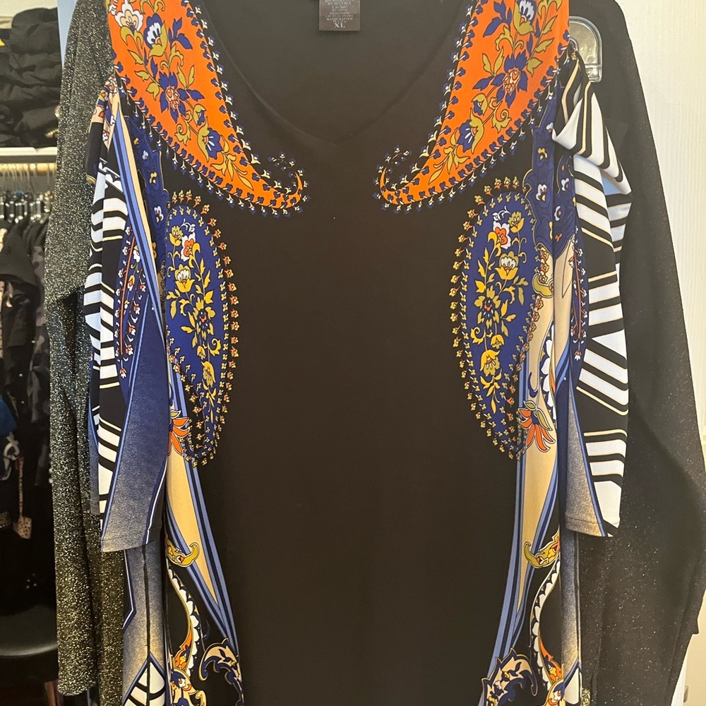 Eva Varro Black top with Vibrant Accents